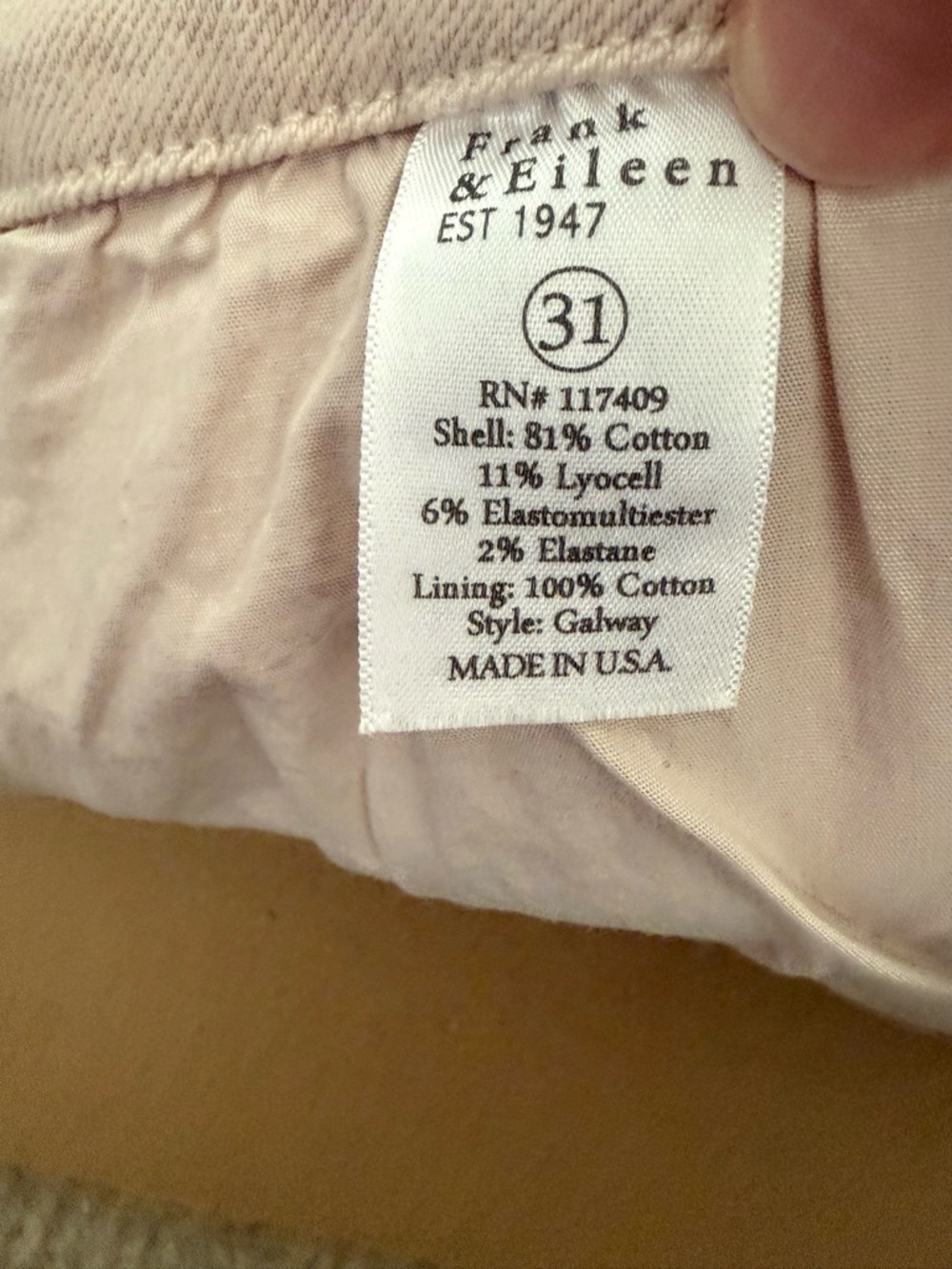 Frank & Eileen Wide-Leg Gaucho Jeans in Sand size 31 Italian dream denim - Picture 4 of 15